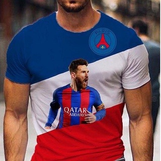 Paris Saint Germain Messi camiseta de fútbol Jersey más el tamaño de Tops Tee de alta popularidad