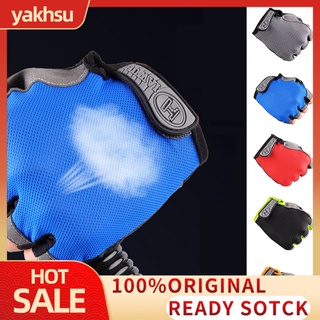Yakhsu guantes De medio Dedo unisex antideslizantes De malla transpirables Para Ciclismo al aire libre