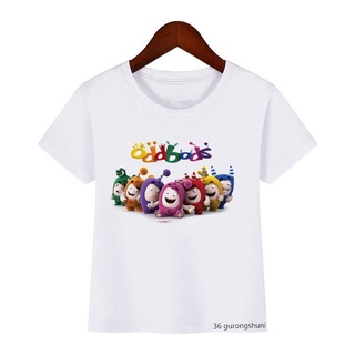 YL🔥Bienes de spot🔥Oddbods dibujos animados ropa de niños 2021 nuevo impreso niños t-shirt verano manga corta moda casual lindo niñas camiseta tops【Spot marchandises】