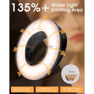 4 modos Mini teléfono móvil LED Selfie anillo Clip luz batería lámpara de relleno SKYWARP