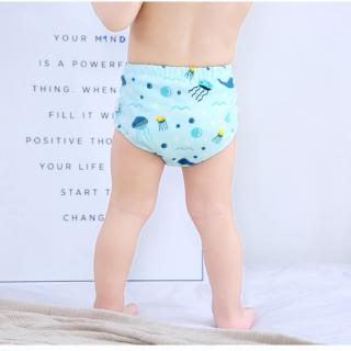 Bebé pantalones de entrenamiento lindo de dibujos animados lavables de 6 capas bolsa de pañales bebé pañal bebé entrenamiento pantalones de aprendizaje pantalones transpirables (3)