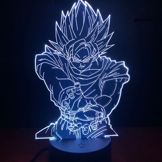 Yx-mo Anime Dragon Ball Son Goku figura luz de noche táctil LED lámpara de mesa decoración (9)