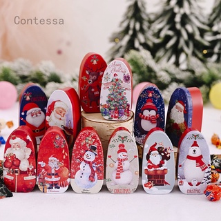 Maelove nuevas decoraciones de navidad lindo Mini Rectangular hojalata dulces frascos variedad caja de caramelos caja de almacenamiento de Color aleatorio