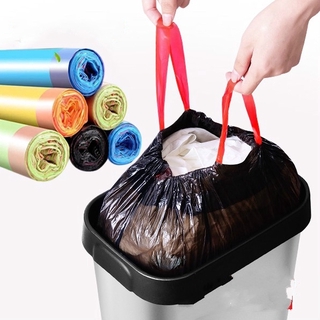 15 unids/rollos forros cierre automático bolsas de basura/bolsas de basura con cordón/almacenamiento bolsa de basura/portátil punto roto bolsa de basura