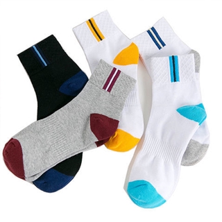 Calcetines de algodón de color puro para hombre/calcetines simples transpirables para tubo deportivo (6)