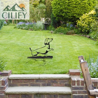 Cilify hierro Metal perro silueta suelo enchufe obras de arte para el hogar al aire libre decoración del jardín (4)