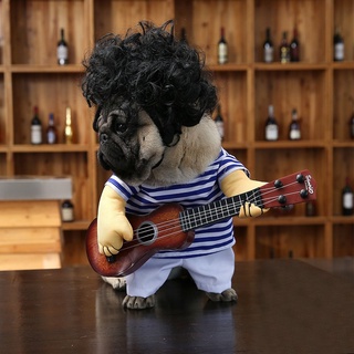 divertido mascota ropa de guitarra perro guitarrista vestir disfraz mascota guitarra vestido