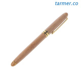tar1 1pc pluma estilográfica de bambú punta fina suave tinta de escritura mejor presente suministros de oficina