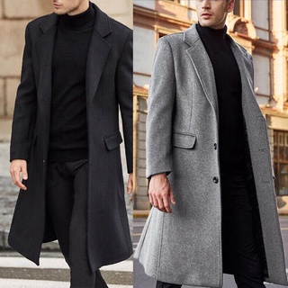 Abrigo De invierno ajustado De moda para hombre/abrigo largo cálido Formal (1)