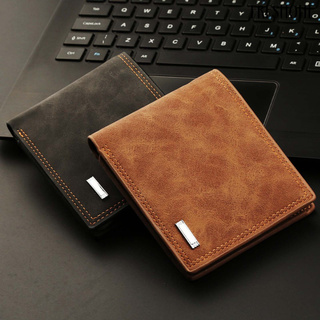 freshone - cartera de cuero sintético para hombre, diseño de múltiples ranuras, cartera corta, monedero para tarjetas de crédito