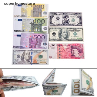 [superhomestore] Carteras Unisex Chic para hombre y mujer con patrón de notas de moneda/billeteras de Euro/dólar (1)