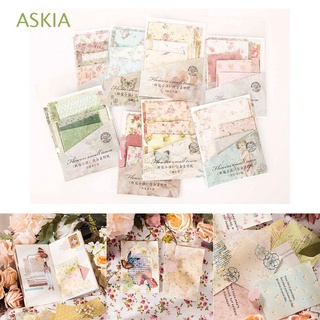 ASKIA 30Sheets Stationery Material Paper Scrapbooking Flower Town Series Craft Paper Journal Planner Diary Album DIY Vintage Decorative
