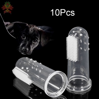10 pzs cepillo de dientes de silicona para dedo/cepillo de dientes para mascotas/perro/gato/cuidado de los dientes