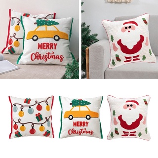 [Sell Well] Christmas Decorations Pillow Covers Embroidered Farmhouse Decor Throw Pillow Cases Cushion Cover 18 x 18 Inch Home Decoration (6)