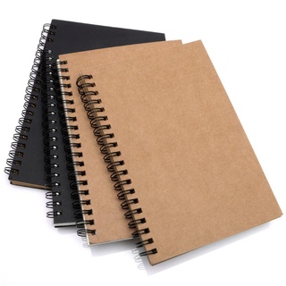 ANGE Reeves Retro Spiral Bound Coil Sketch Book Blank Notebook Kraft Sketching Paper (6)