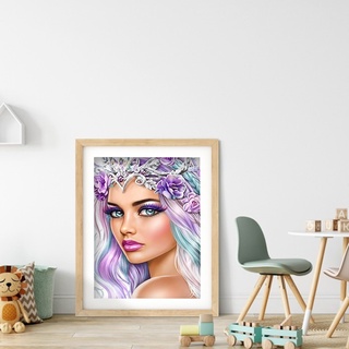 digitalblock 5d diy diamond pintura púrpura belleza kits completo redondo taladro rhinestone arte