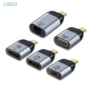 Lidu1 Type-C macho a HDMI/Vga/DP/RJ45/mini DP -HD Video Converter 4K 60Hz para MacBook HDMI compatible con adaptador USB-C tipo C