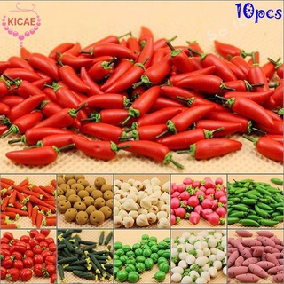Kicae 10 unids/ Set 1/12 miniatura alimentos vegetales cocina Artificial falsa berenjena pepino rábano decoración del hogar