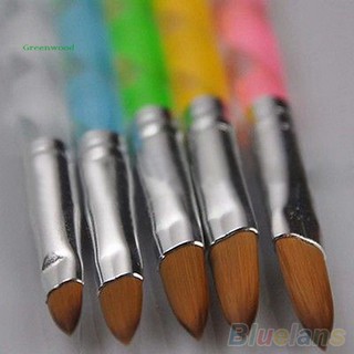 5 pzs pinceles de Gel UV/pintura en 3D/diseño acrílico/pintura en color verde/juego de pinceles para uñas/herramientas