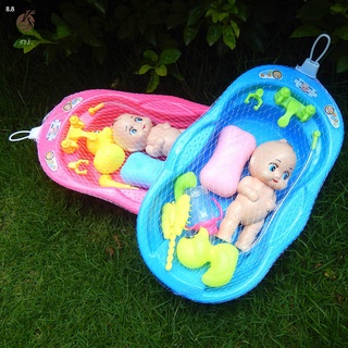 Bebé muñeca bañera conjunto de juguete botella de jabón ducha pato peine Kit de baño juguete para niños (8)