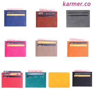 kar2 colorido cuero banco titular de la tarjeta de la cartera delgada de la tarjeta de crédito