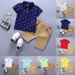 2 pzas ropa Para niños/Conjunto De camisa De algodón Casual deportiva con Mangas cortas Para niños/bebés/niños