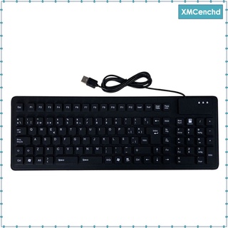 Spanish Waterproof, Flexible, Foldable Silicone Keyboard with 105 Keys for PC Laptop