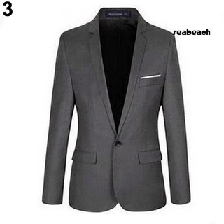 Los hombres de la moda Slim Fit Formal de un botón traje Blazer abrigo chamarra Outwear Top (5)