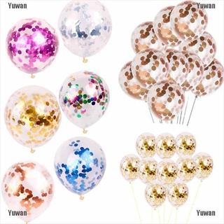 <yuwan> 12 pulgadas 10 colores de papel de aluminio confeti globos de látex helio boda fiesta de cumpleaños decoración