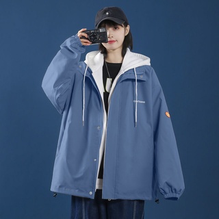 Primavera y otoño falso de dos piezas abrigos de las mujeres nuevo estilo coreano versátil estudiante chaqueta CasualinsRopa superior suelta tendencia uE7d