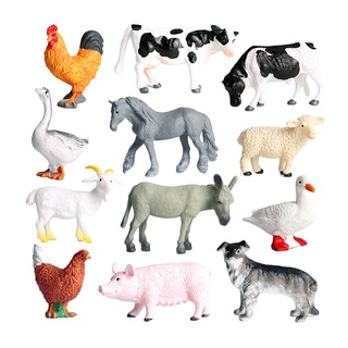 12 piezas figuras de animales juguetes de transformación realistas figuras animales incluyen cerdo