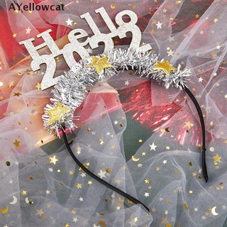 Ayc Hello 2022 diadema de lentejuelas estrella de pelo bandas de año nuevo decoración de fiesta suministros Tinsel MY