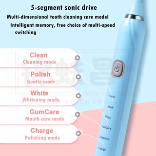 Ipx7 cepillo de dientes eléctrico impermeable /Sonic cepillo de dientes eléctrico de recarga sónico rotativo cepillo reemplazable (3)