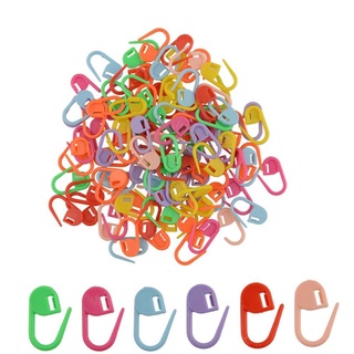 ISMAY 100Pcs Markers Holder High Quality Needle Clip Locking Stitch New Mix Color Mini Knitting Plastic Craft Crochet/Multicolor (9)