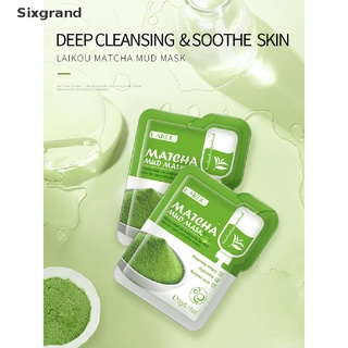 [sixgrand] máscara facial de barro de arcilla verde laikou matcha anti arrugas noche paquetes faciales co
