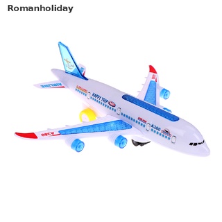 [romanholiday] plástico airbus a380 modelo avión eléctrico flash luz sonido niños juguetes co