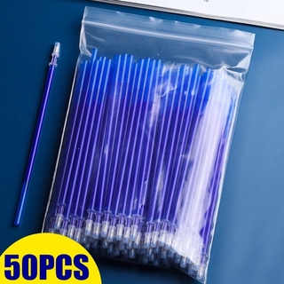 50 unids/lote bolígrafo borrable recambio de 0,5 mm bolígrafo de Gel azul tinta negra lavable plumas de escritura papelería