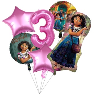 6 Pzas Globos Disney Encanto Baby Shower/Niña/Decoraciones De Fiesta De Cumpleaños/40 Pulgadas/Número De Dibujos Animados/Mirabel/Juguetes Para Niños (5)