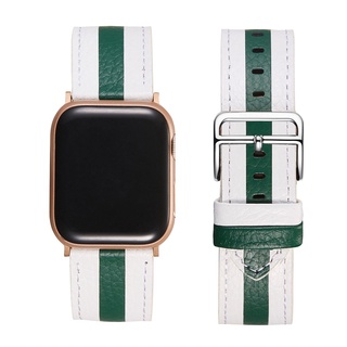 Correa de cuero de estilo rayas para Apple Watch Series 7 SE 6 5 4 3 38mm 40mm 42mm 44mm 41mm 45mm (7)