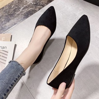 las mujeres de la moda zapatos planos de gamuza cuero puntiagudo belleza mujer diario pisos zapatos de trabajo (4)