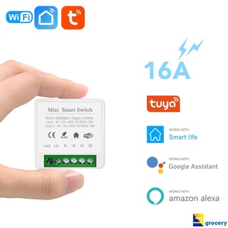 16A MINI Wifi Smart Switch Supporte 2 Vías control Temporizador Interruptores Inalámbricos Home Automation Compatible Con Tuya Alexa Google groceryy