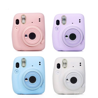 LKX🔥Bens à vista🔥Venta caliente para Fuji Fujifilm Instax Mini 11 Mini cámara de Color puro suave silicona caso clásico cámara instantánea caso de cuero【Spot marchandises】