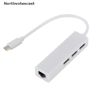 Northvotescast tipo C a USB RJ45 Ethernet Lan adaptador de puerto de Cable Hub soporta enchufe inverso Nvc nuevo (3)