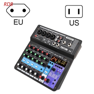 rdb micrófono mezclador de sonido tarjeta de sonido karaoke mezclador de audio profesional de 6 canales -studio audio consola de mezcla amplificador