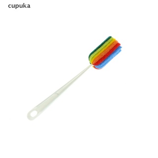 cupuka rainbow mango largo fácil taza cepillo esponja limpiador cepillo de limpieza botella fregador co