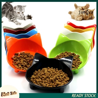 【Ready Stock】DSP--Cute Pet Kitten Cat Ears Food Water Bowl Non-slip Storage Feeder Dish Utensil
