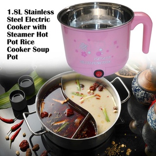 [8.13] 1,8 l de acero inoxidable olla eléctrica con vaporizador olla caliente olla de arroz olla sopa
