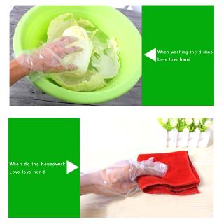 100 unids/set de guantes transparentes de limpieza de película desechables multifuncionales (8)