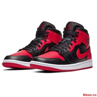 108 colores Nike Air Jordan 1 zapatos de tablero superior rojo alto negro (6)