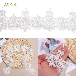 ASKIA High Quality Applique Embroidery Clothes Ornament Collar Neckline Accessories Embroidered Lace Sewing Wedding Dress Accessories DIY Craft Supplies Women's Wear Lace Fabric/Multicolor